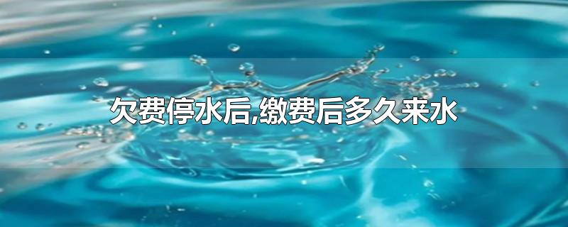 欠费停水后,缴费后多久来水