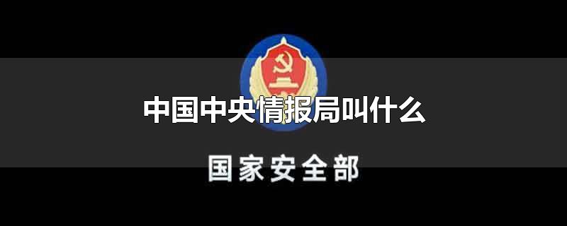 中国中央情报局叫什么