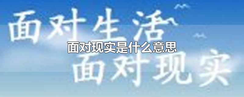 面对现实是什么意思