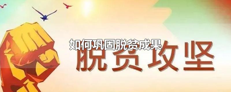 如何巩固脱贫成果