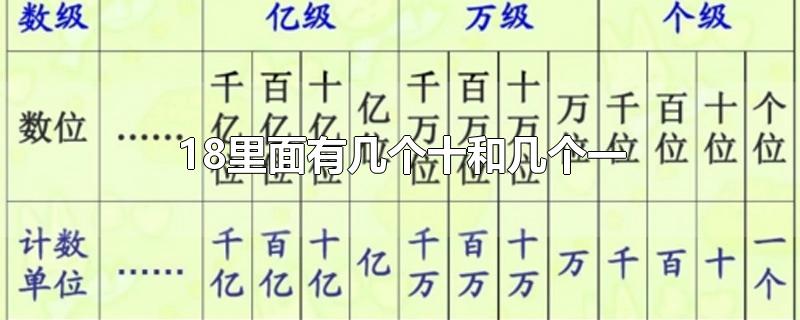 18里面有几个十和几个一-最新18里面有几个十和几个一整理解答