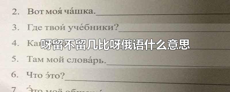 呀留不留几比呀俄语什么意思-最新呀留不留几比呀俄语什么意思整理解答