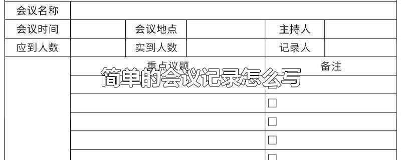 简单的会议记录怎么写-最新简单的会议记录怎么写整理解答