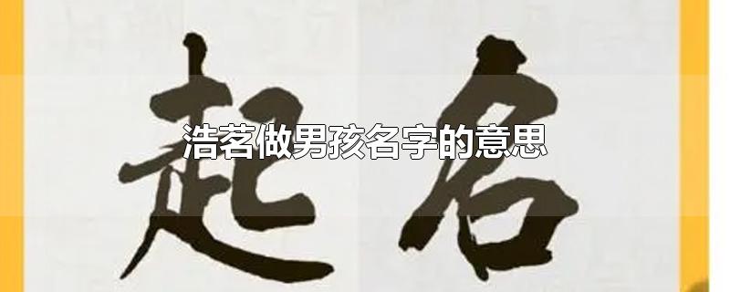 浩茗做男孩名字的意思