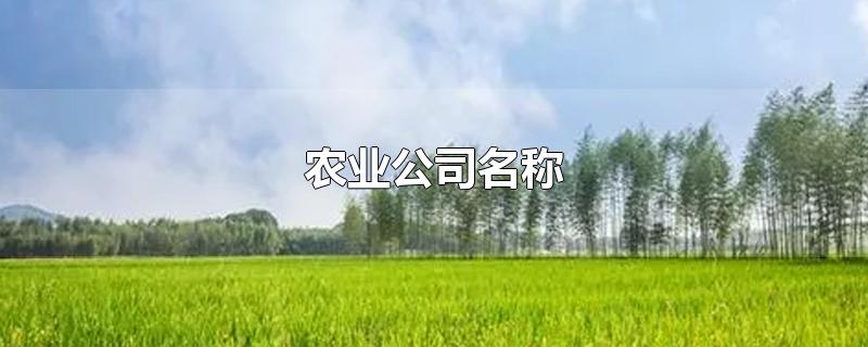 农业公司名称