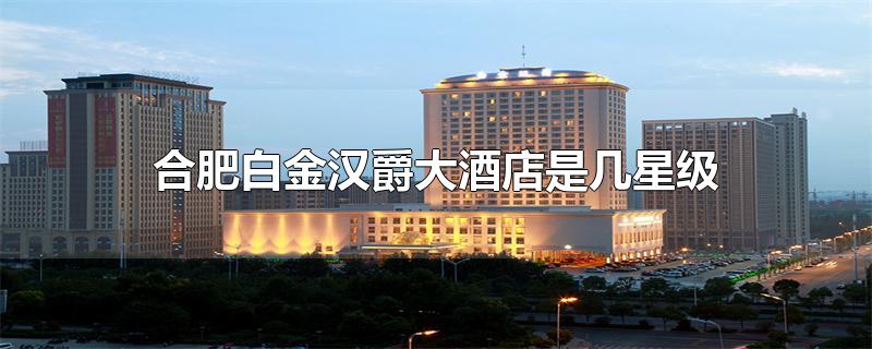 合肥白金汉爵大酒店是几星级