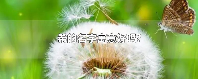 希的名字寓意好吗?-最新希的名字寓意好吗?整理解答