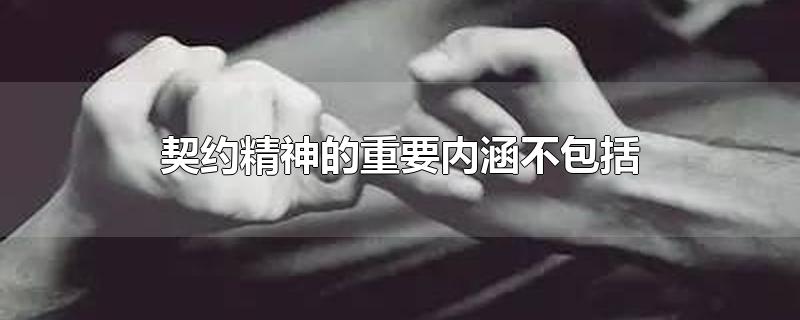 契约精神的重要内涵不包括