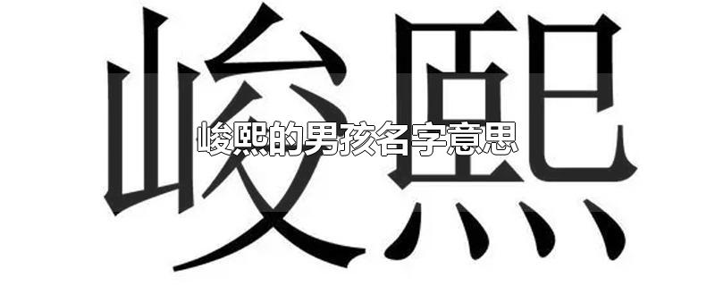 峻熙的男孩名字意思-最新峻熙的男孩名字意思整理解答