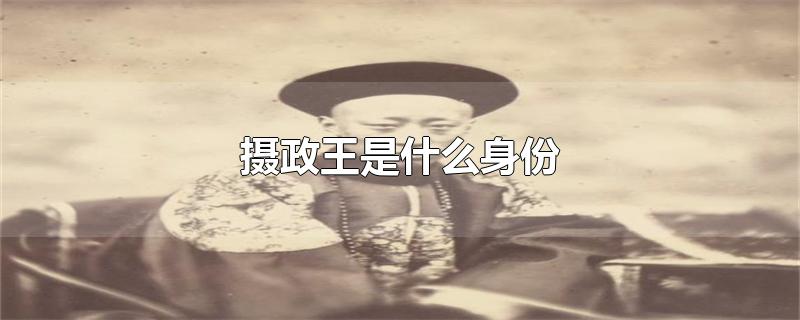 摄政王是什么身份