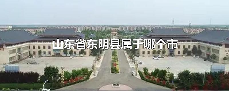 山东省东明县属于哪个市