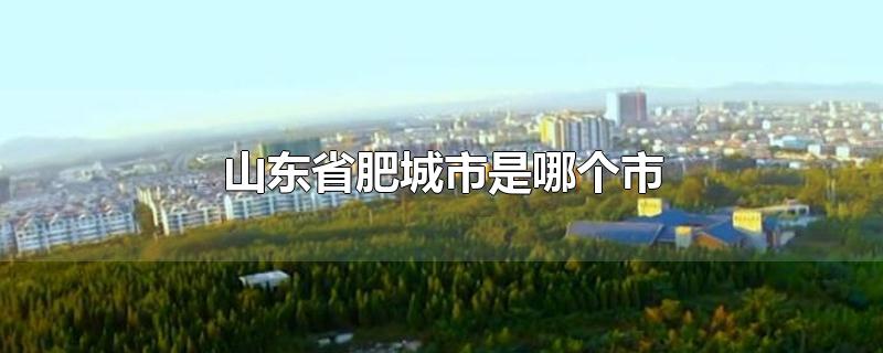 山东省肥城市是哪个市-最新山东省肥城市是哪个市整理解答