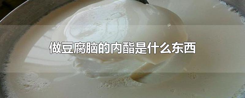 做豆腐脑的内酯是什么东西-最新做豆腐脑的内酯是什么东西整理解答