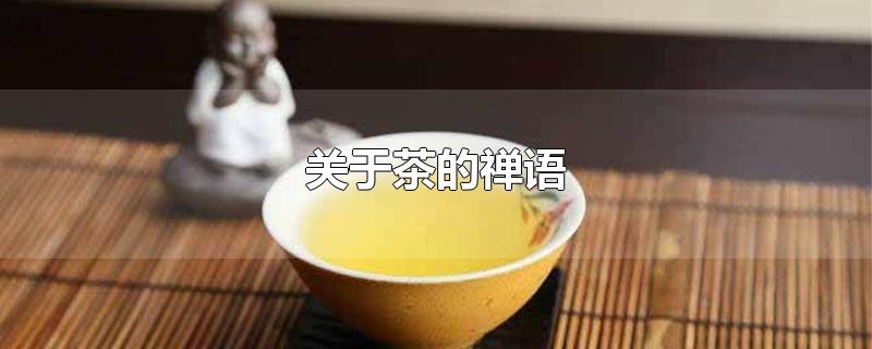 关于茶的禅语