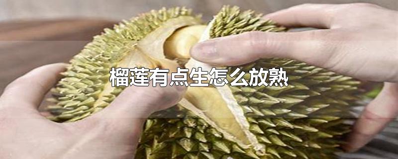 榴莲有点生怎么放熟-最新榴莲有点生怎么放熟整理解答