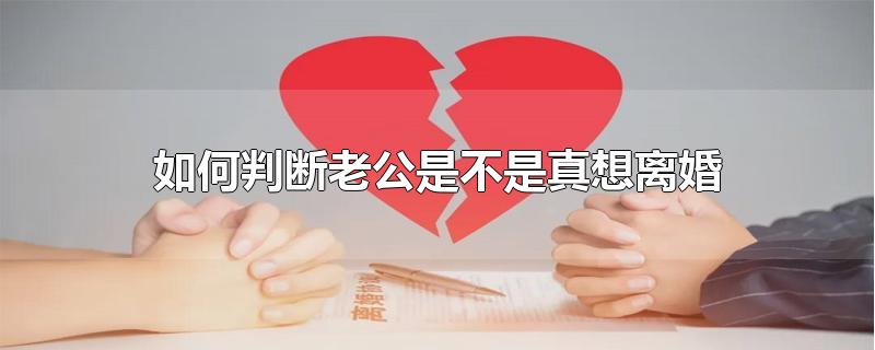 如何判断老公是不是真想离婚