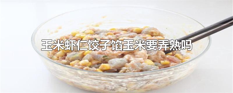 玉米虾仁饺子馅玉米要弄熟吗