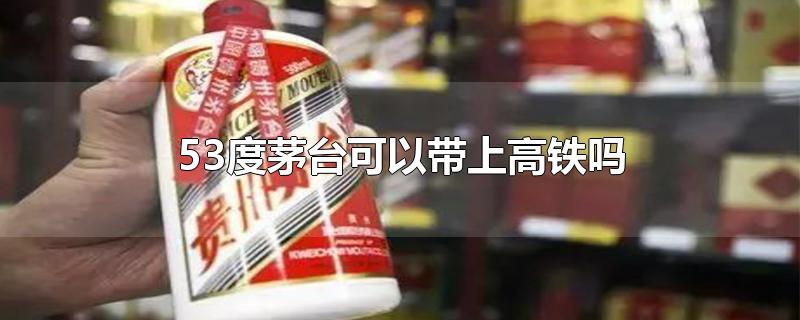 53度茅台可以带上高铁吗