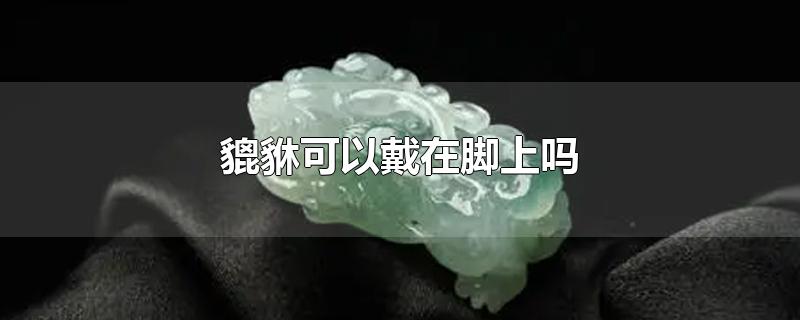 貔貅可以戴在脚上吗