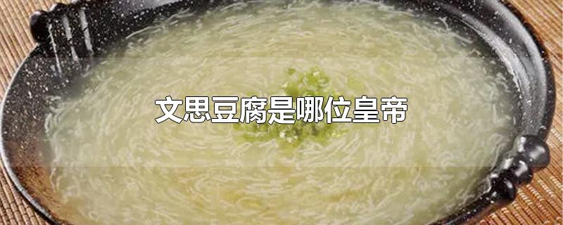 文思豆腐是哪位皇帝-最新文思豆腐是哪位皇帝整理解答