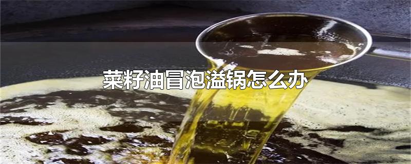 菜籽油冒泡溢锅怎么办-最新菜籽油冒泡溢锅怎么办整理解答