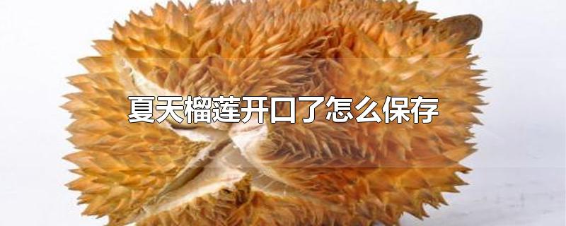 夏天榴莲开口了怎么保存