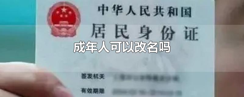 成年人可以改名吗