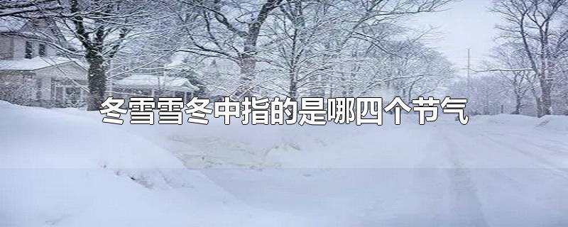 冬雪雪冬中指的是哪四个节气-最新冬雪雪冬中指的是哪四个节气整理解答