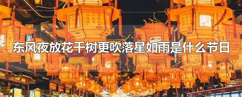 东风夜放花千树更吹落星如雨是什么节日