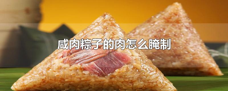 咸肉粽子的肉怎么腌制