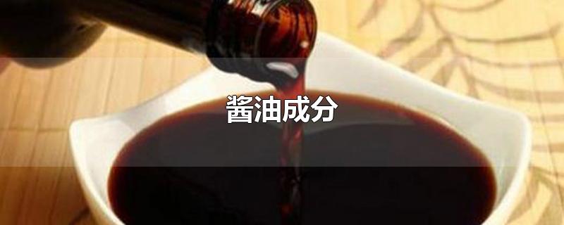 酱油成分-最新酱油成分整理解答