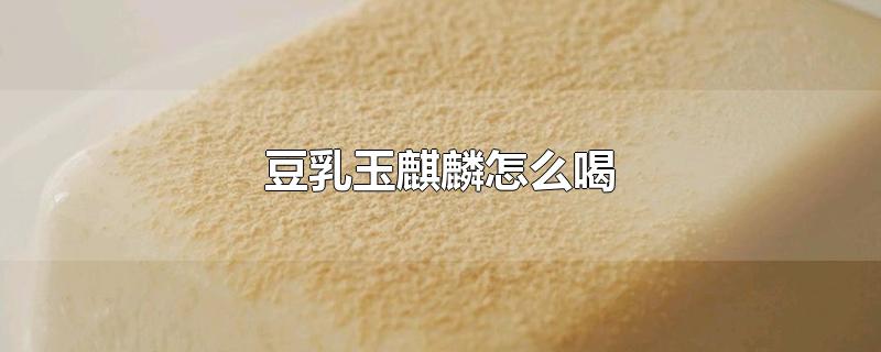 豆乳玉麒麟怎么喝