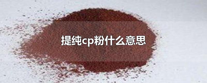 提纯cp粉什么意思-最新提纯cp粉什么意思整理解答