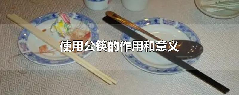 使用公筷的作用和意义