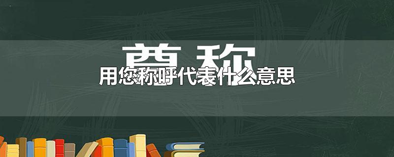 用您称呼代表什么意思