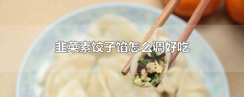 韭菜素饺子馅怎么调好吃