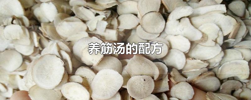 养筋汤的配方-最新养筋汤的配方整理解答