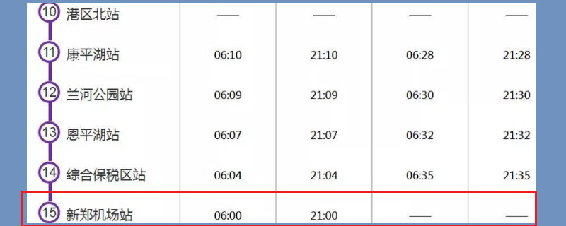 新郑机场地铁时刻表-最新新郑机场地铁时刻表整理解答