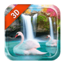 3DLiveWallpaperWaterfall&Swan