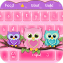 CuteOwlFamilypinkThemeKeyboard