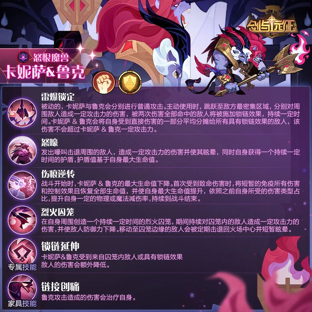 剑与远征怒恨魔兽技能一览