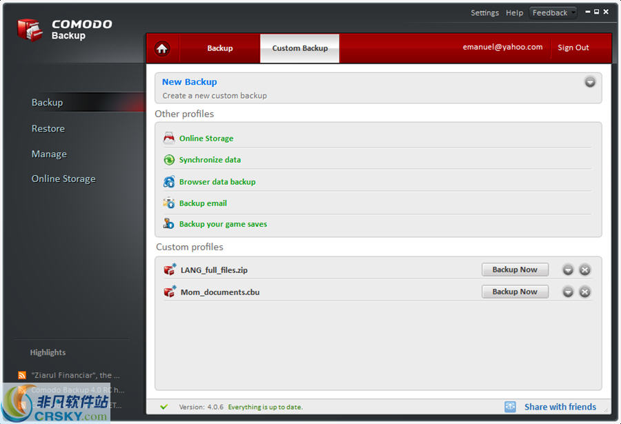 Comodo BackUp v4.4.1.25下载-PC资源Comodo BackUp v4.4.1.25下载