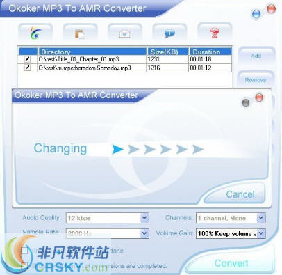 Okoker MP3 to AMR Converter v6.7下载-视频软件Okoker MP3 to AMR Converter v6.7pc下载