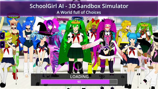 少女学园ai模拟器(SchoolGirl AI - 3D Multiplayer Sandbox Simulator)v337